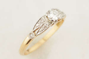 ANTIQUE ART DECO c1920 DIAMOND RING 18ct GOLD & PLATINUM