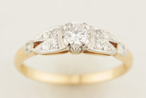 ANTIQUE ART DECO c1920 DIAMOND RING 18ct GOLD & PLATINUM