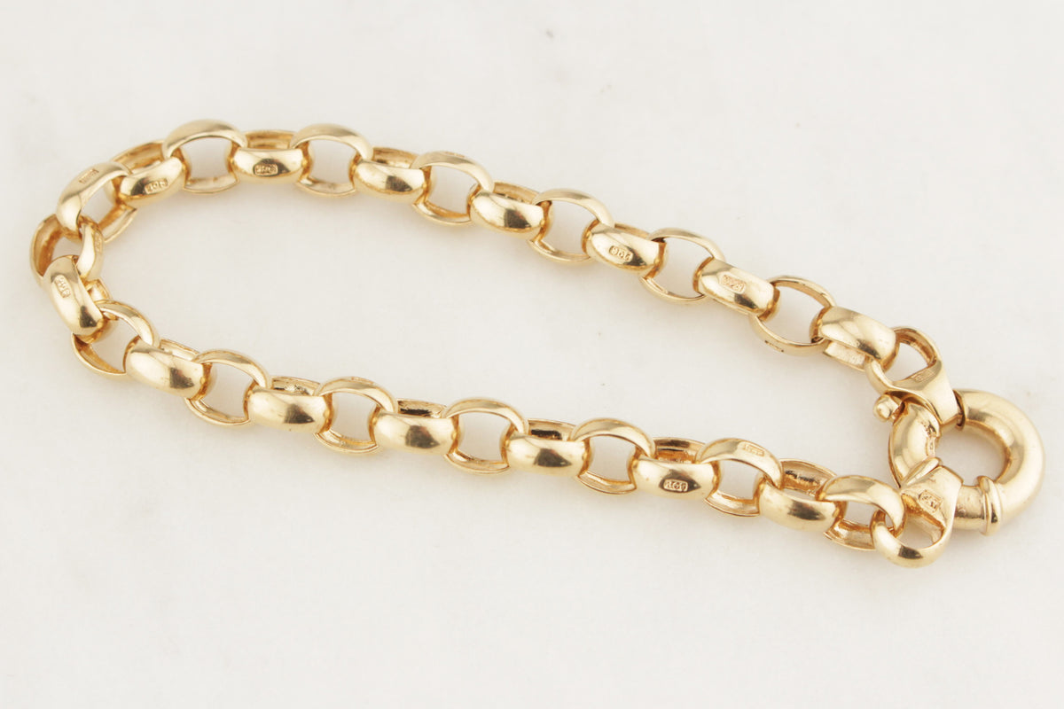 ANTIQUE EDWARDIAN c1910 SOLID ROLLO BRACELET 9ct  GOLD