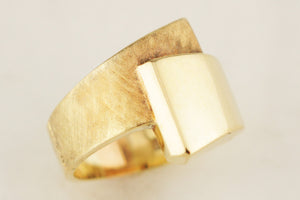 VINTAGE c1940 WIDE WRAP AROUND CIGAR BAND 14ct GOLD