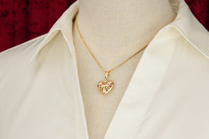 ANTIQUE STYLE FILIGREE HEART PENDANT 9ct GOLD