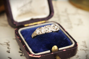 ANTIQUE ART DECO c1920 CHAMPAGNE DIAMOND RING 18ct GOLD