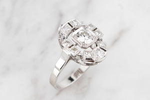 ART DECO c1930 .53ct DIAMOND RING ON 14ct WHITE GOLD