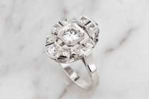 ART DECO c1930 .53ct DIAMOND RING ON 14ct WHITE GOLD