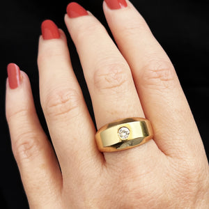 VINTAGE UNISEX DIAMOND BAND 14ct GOLD