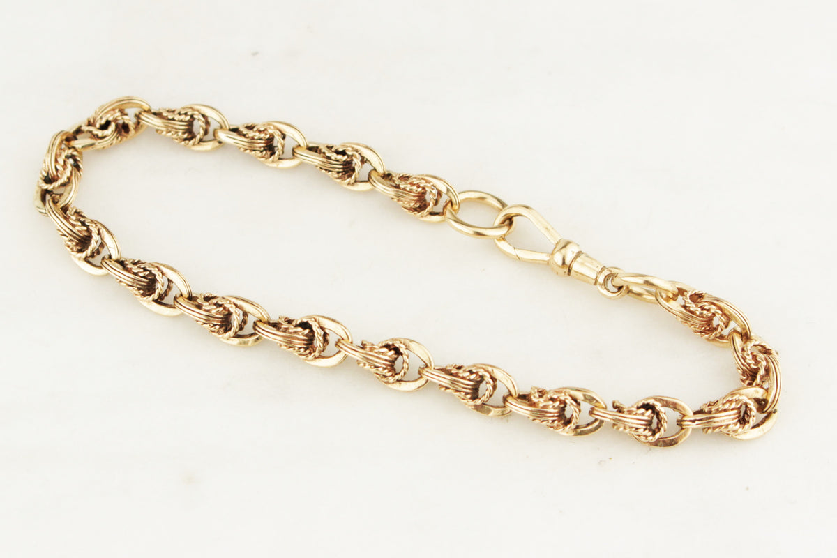 VINTAGE FANCY LINK BRACELET 9ct YELLOW GOLD