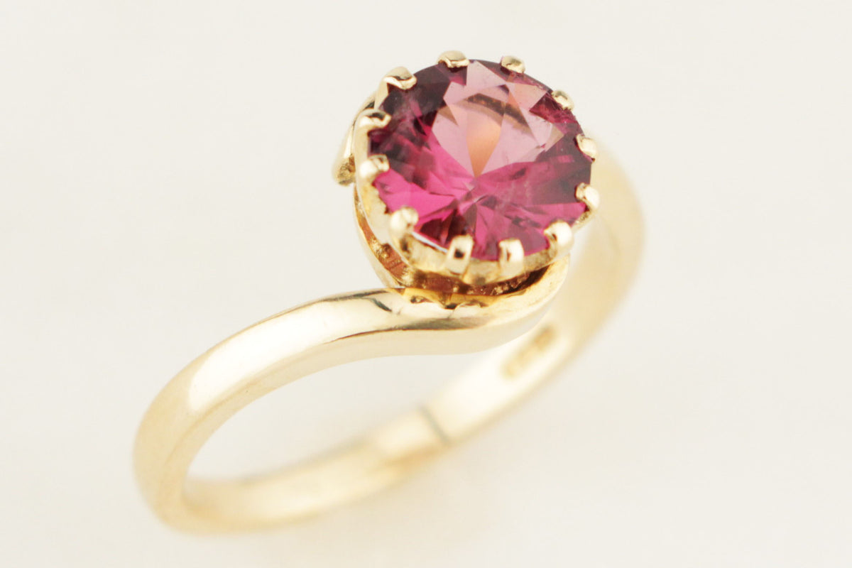 ANTIQUE EDWARDIAN c1900 PINK TOURMALINE RING 9ct GOLD