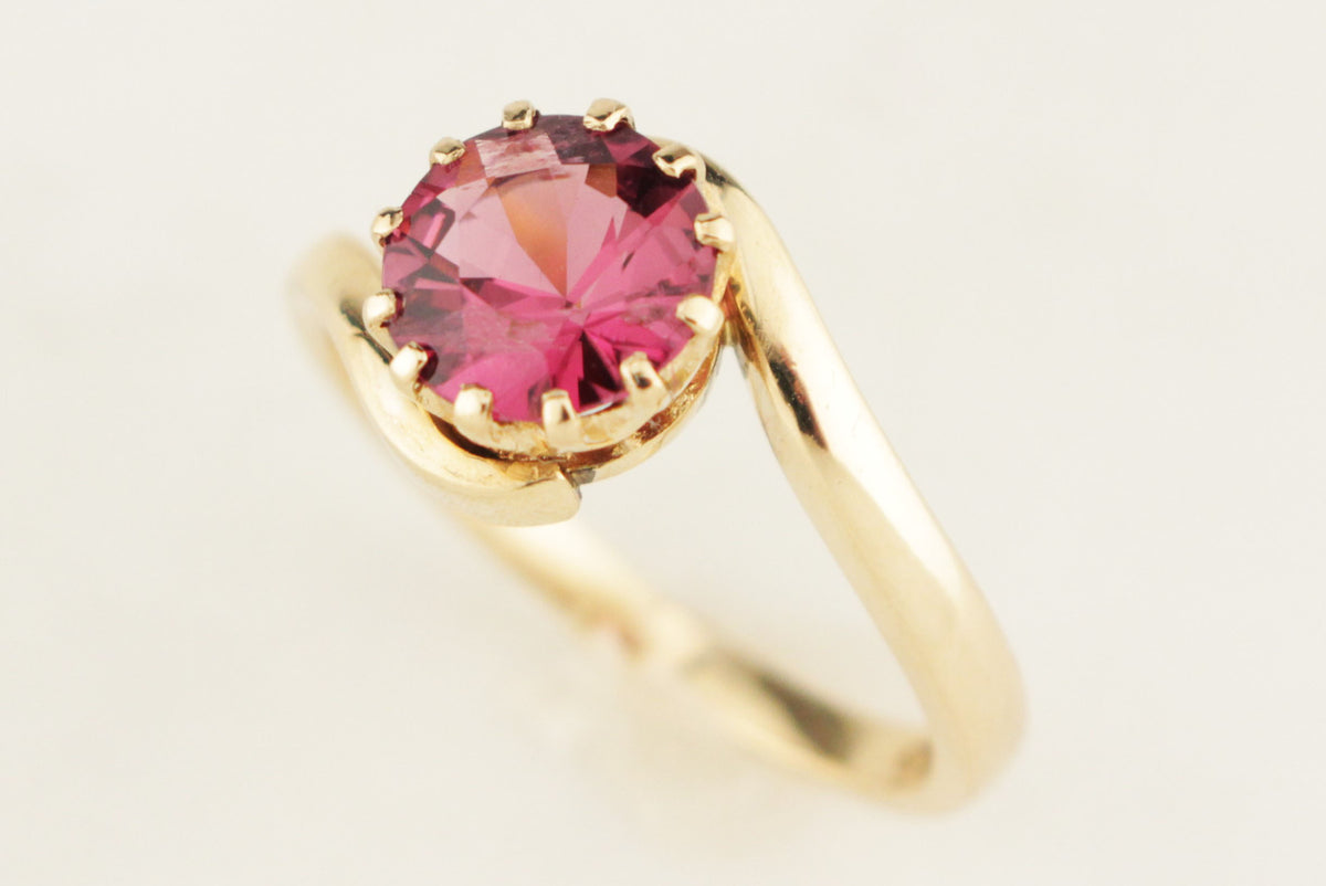ANTIQUE EDWARDIAN c1900 PINK TOURMALINE RING 9ct GOLD
