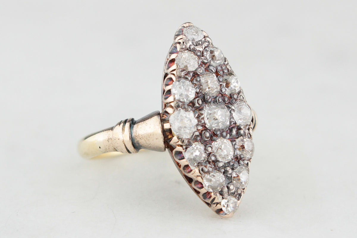 ANTIQUE AUSTRALIAN 1ct DIAMOND RING 15ct GOLD