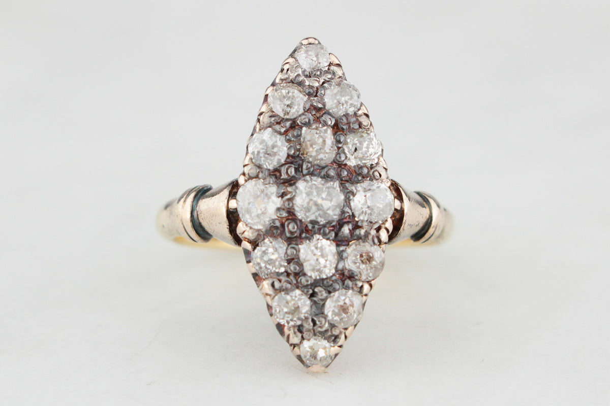 ANTIQUE AUSTRALIAN 1ct DIAMOND RING 15ct GOLD