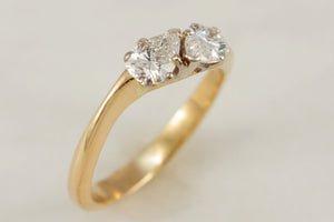 VINTAGE c1950 DOUBLE PEAR CUT 1.20ct DIAMOND RING 18ct GOLD