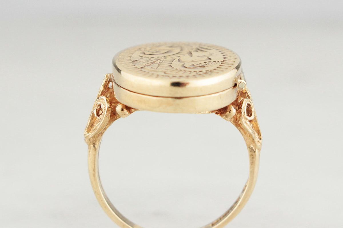 VINTAGE LOCKET RING 9ct GOLD