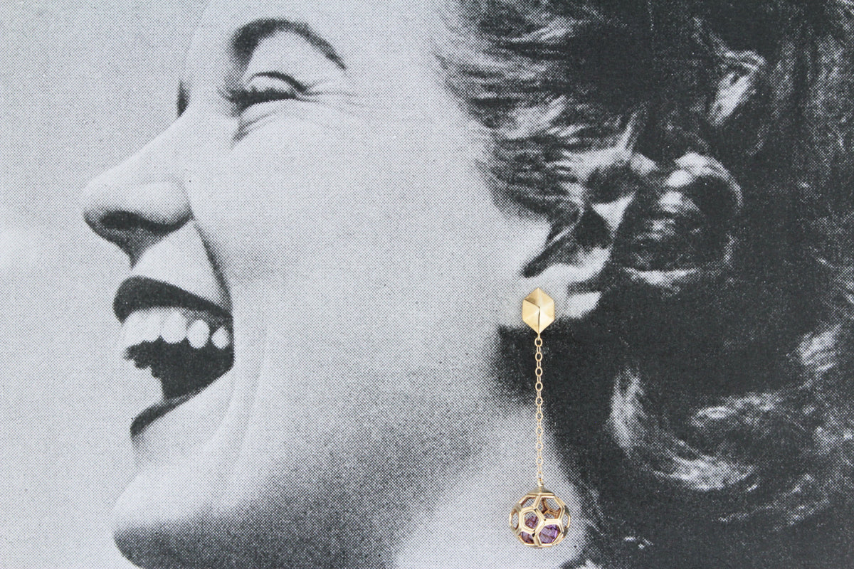 RETRO AMETHYST EARRINGS 9ct GOLD