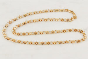 VINTAGE HEAVY FANCY LINK CHAIN 9ct GOLD