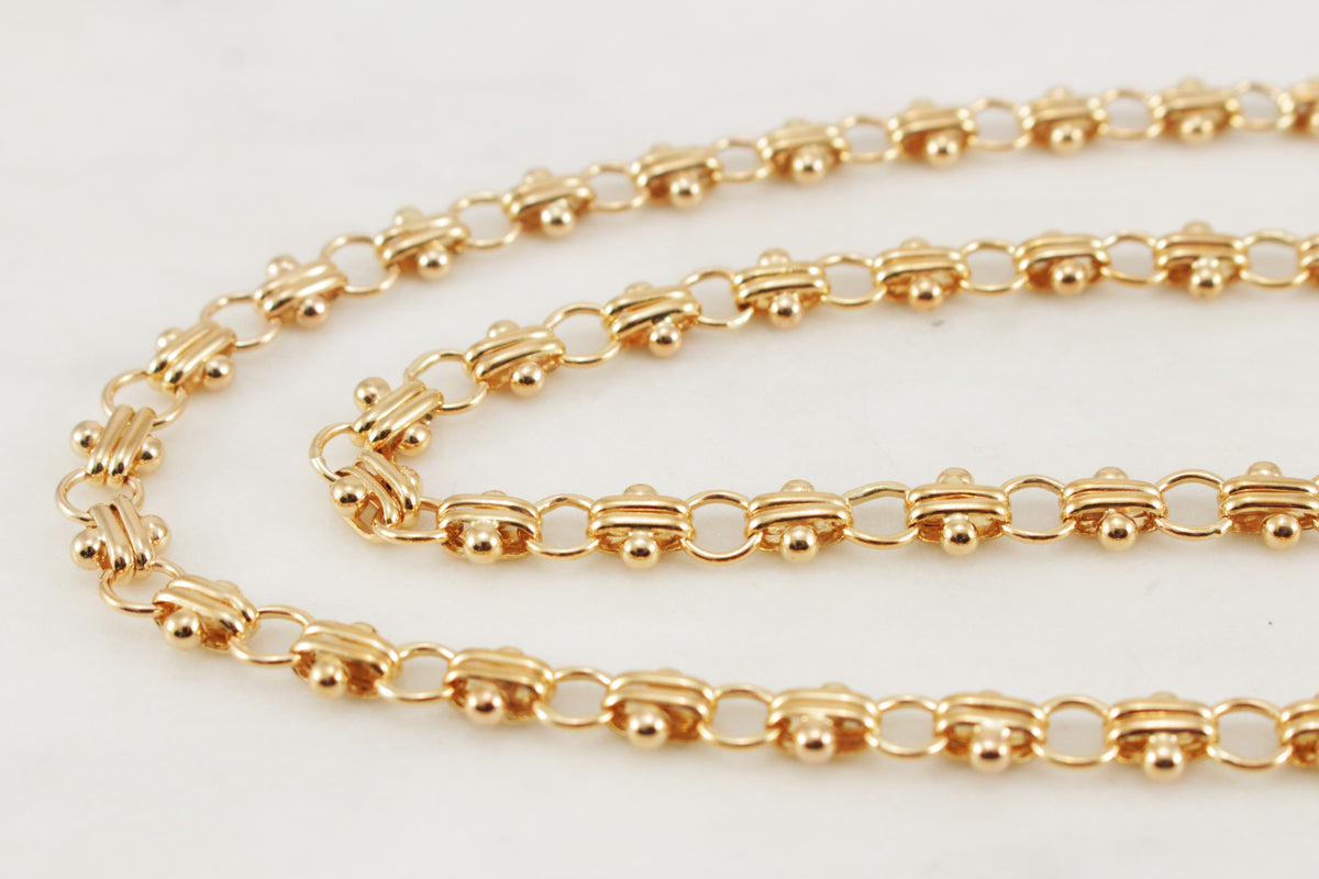 VINTAGE HEAVY FANCY LINK CHAIN 9ct GOLD