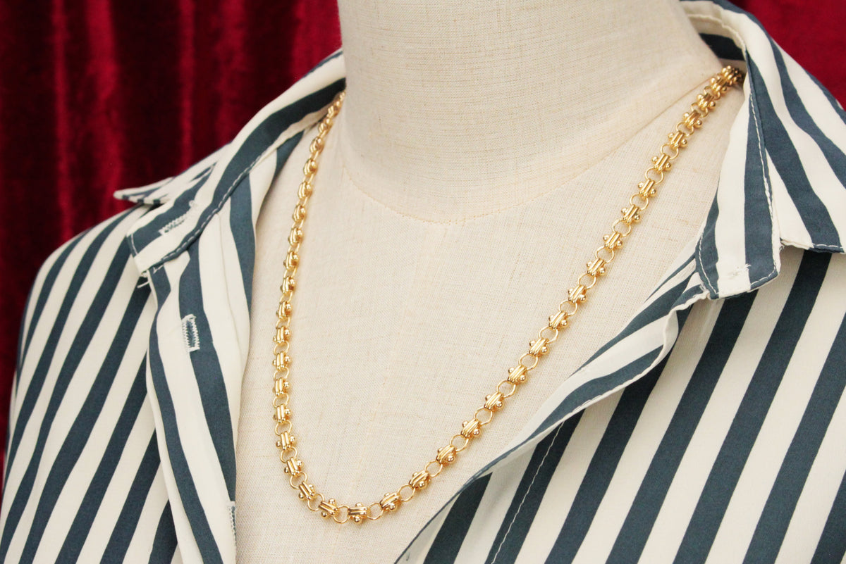 VINTAGE HEAVY FANCY LINK CHAIN 9ct GOLD
