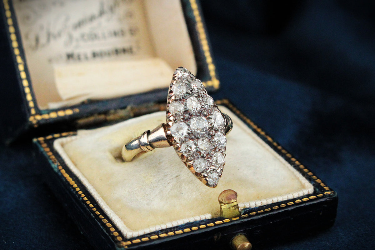 ANTIQUE AUSTRALIAN 1ct DIAMOND RING 15ct GOLD