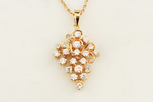 VINTAGE c1940-50 DIAMOND PENDANT 14ct YELLOW GOLD