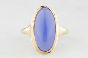 1970’S LAVENDER CHALCEDONY RING 9ct GOLD