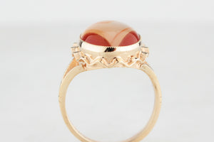 1970’S BANDED AGATE RING 9ct GOLD