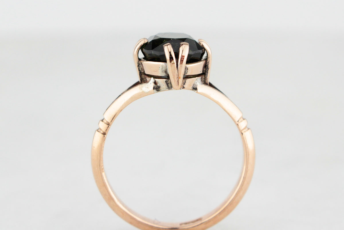 ANTIQUE EDWARDIAN 3.30ct GREEN TOURMALINE RING 9ct GOLD