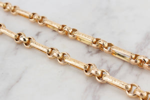 ANTIQUE EDWARDIAN 14ct YELLOW GOLD ENGRAVED CHAIN