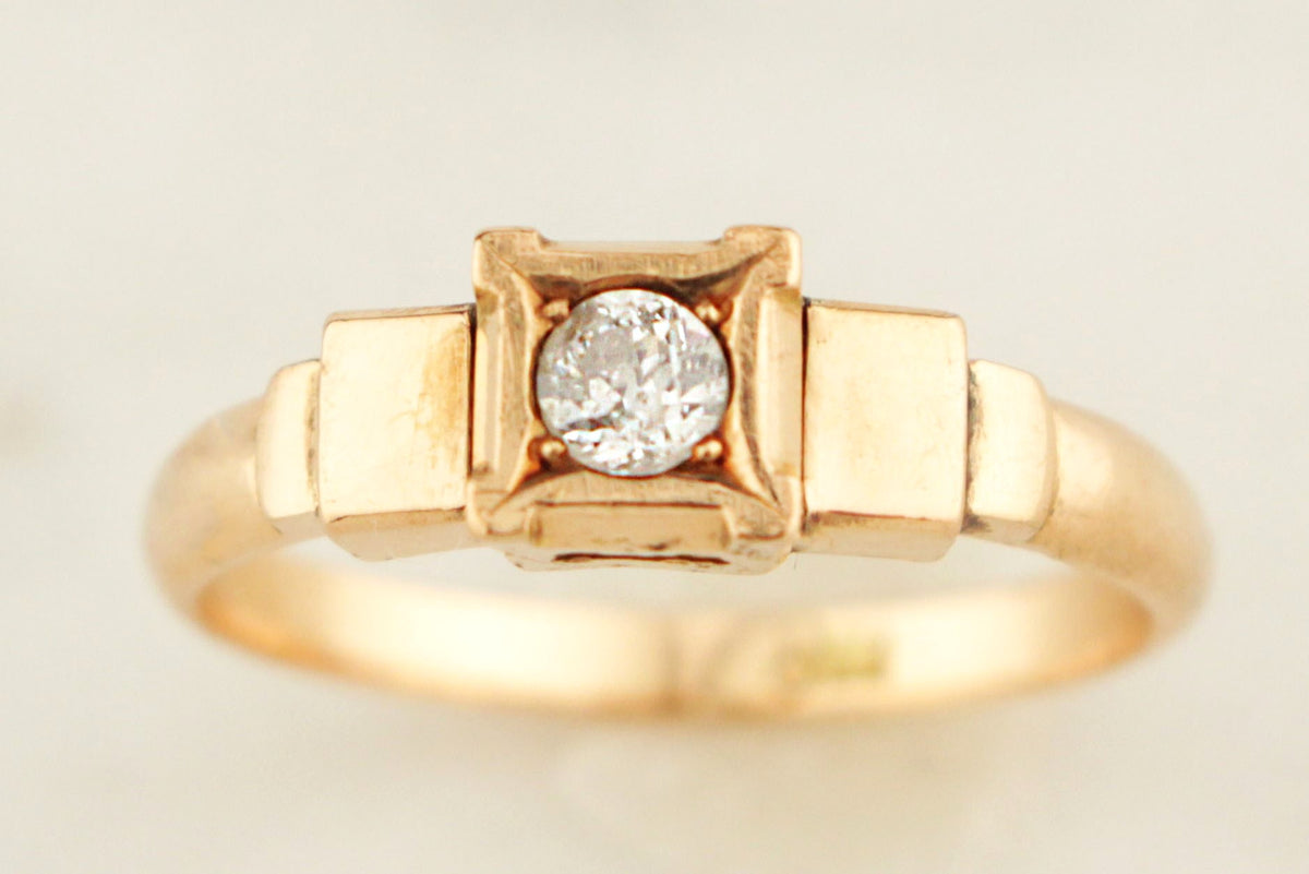 ANTIQUE ART DECO c1920 DIAMOND RING 18ct GOLD