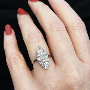 ANTIQUE 1.20ct OLD MINE CUT DIAMOND RING 14ct WHITE GOLD