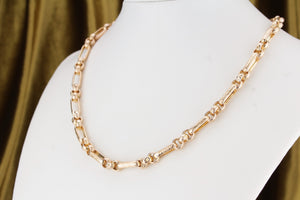 ANTIQUE EDWARDIAN 14ct YELLOW GOLD ENGRAVED CHAIN