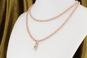 ANTIQUE VICTORIAN c1890 MUFF CHAIN ON 9ct ROSE GOLD