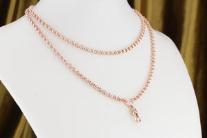 ANTIQUE VICTORIAN c1890 MUFF CHAIN ON 9ct ROSE GOLD