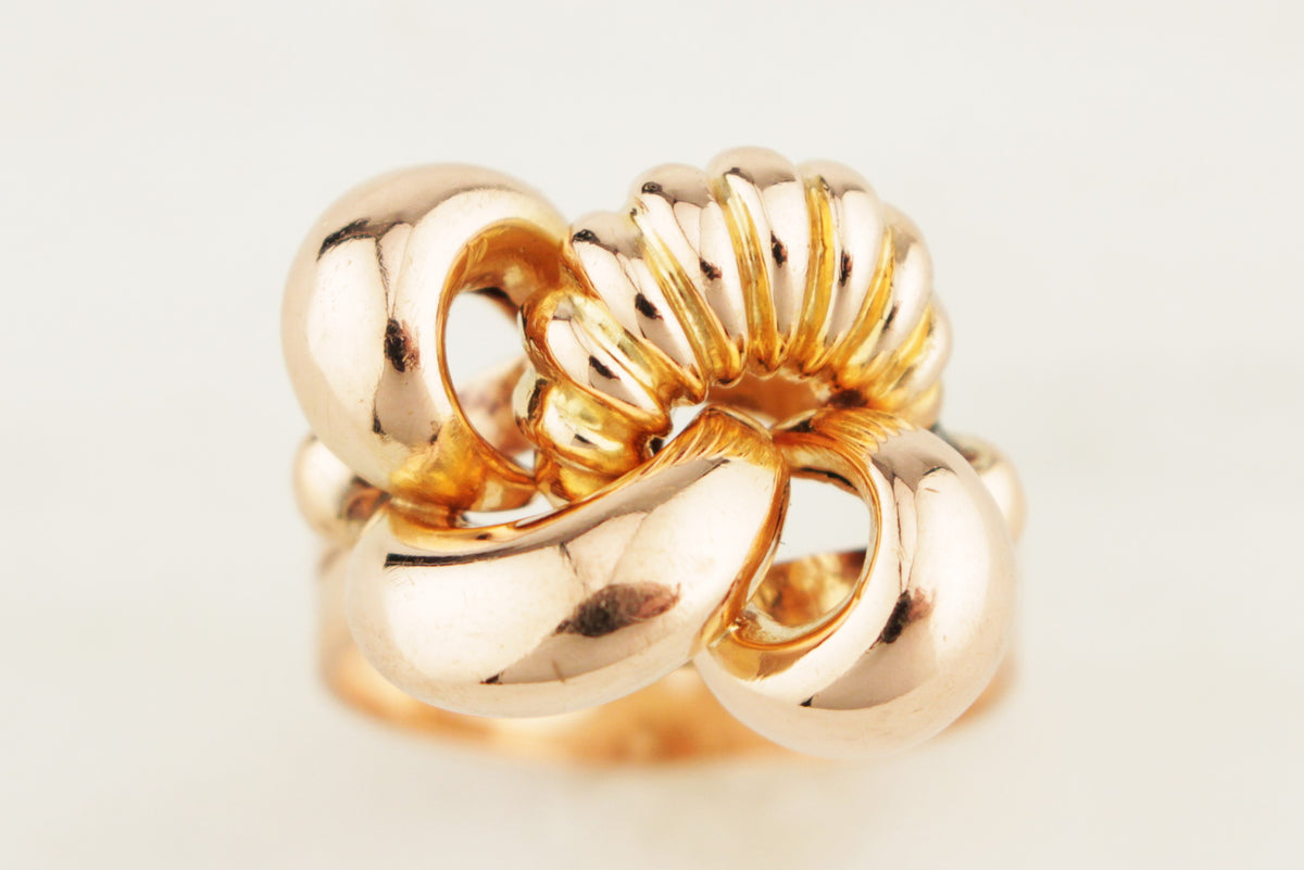 VINTAGE c1940 KNOT RING 18ct ROSE GOLD