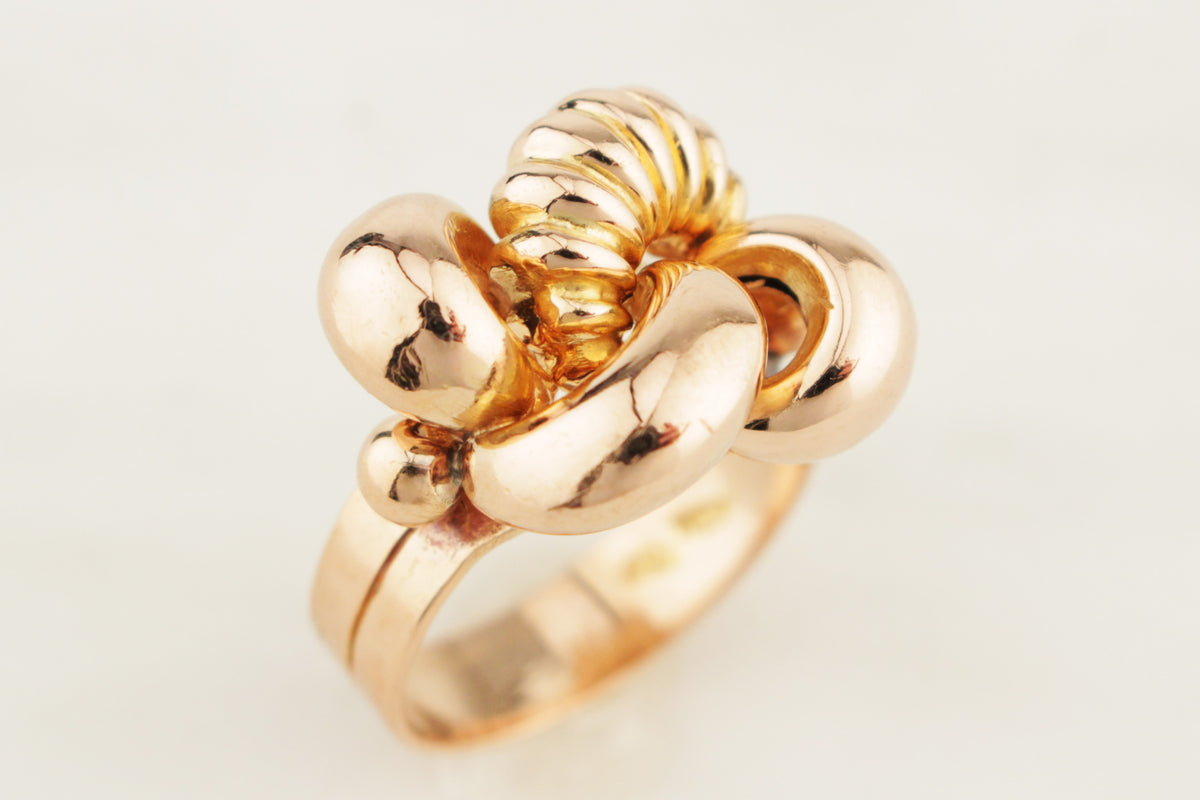 VINTAGE c1940 KNOT RING 18ct ROSE GOLD