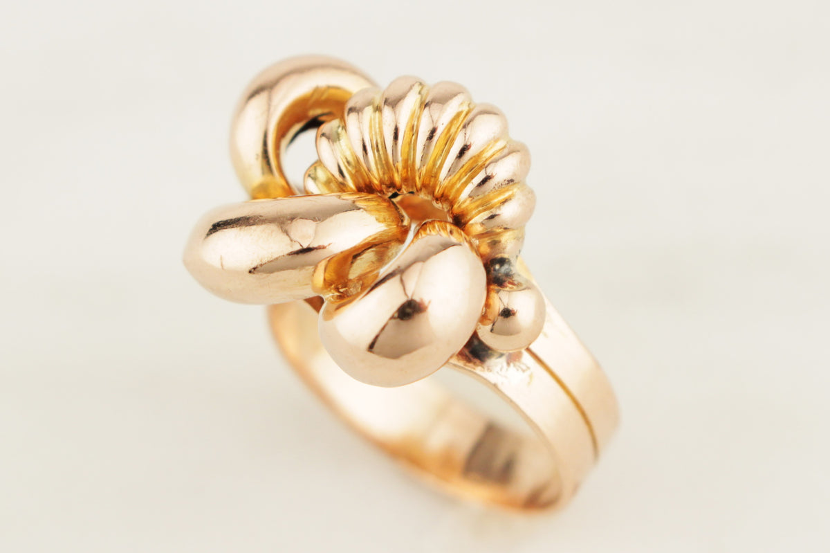 VINTAGE c1940 KNOT RING 18ct ROSE GOLD