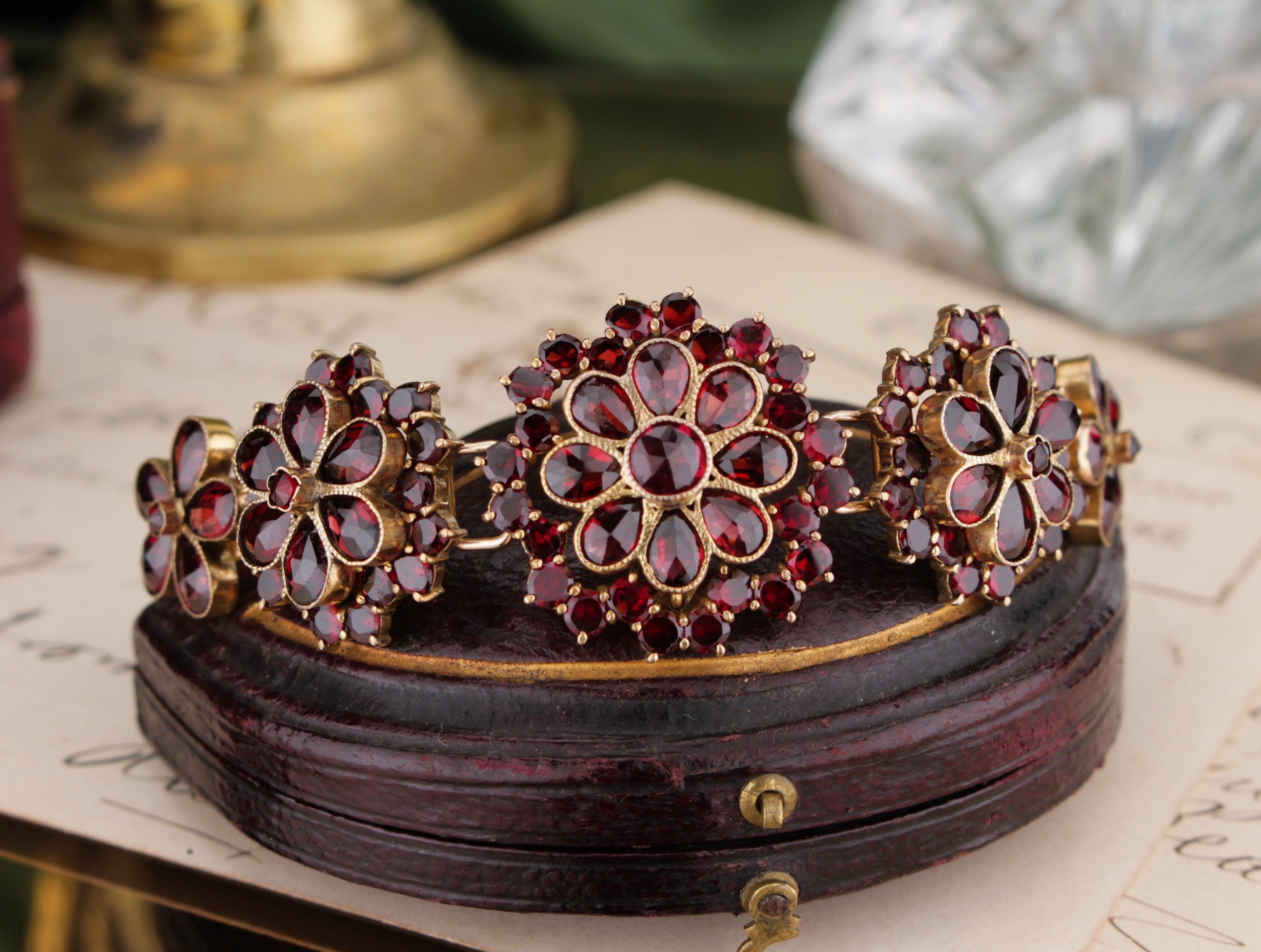 Garnet bracelet, late 1800s?, metal? | Antiques Board
