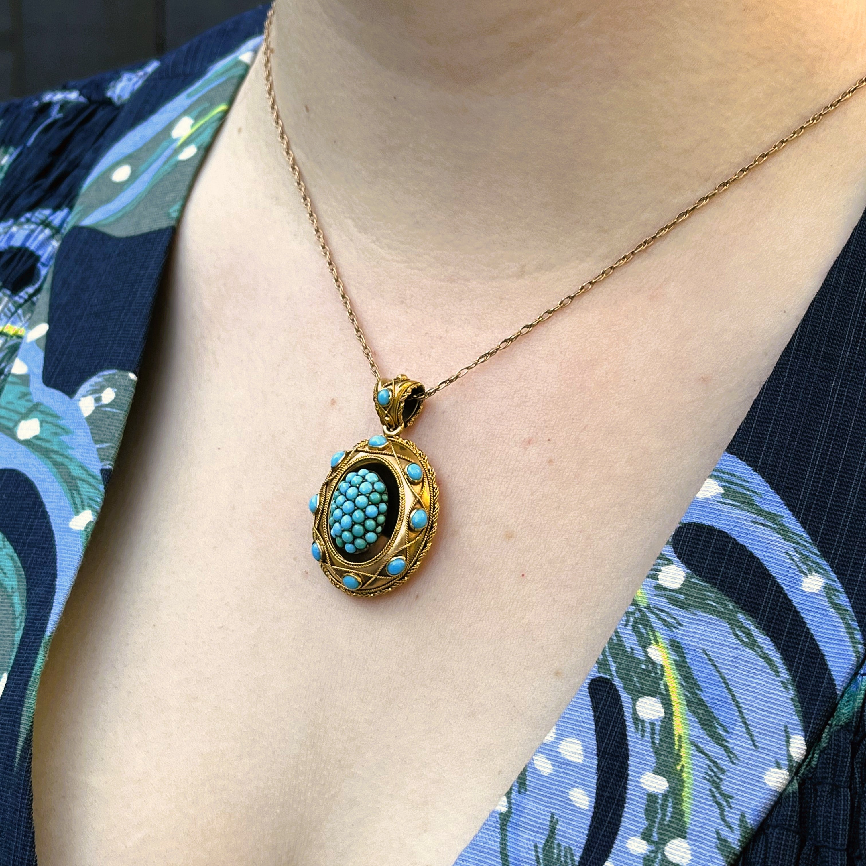 Bronze necklace yellow with turquoise crystal | UNOAERRE Italian Jewellery