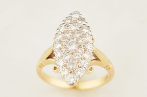 VINTAGE c1930 DIAMOND CLUSTER RING 18ct GOLD