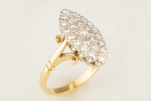 VINTAGE c1930 DIAMOND CLUSTER RING 18ct GOLD