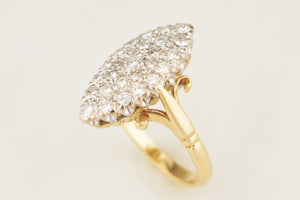 VINTAGE c1930 DIAMOND CLUSTER RING 18ct GOLD