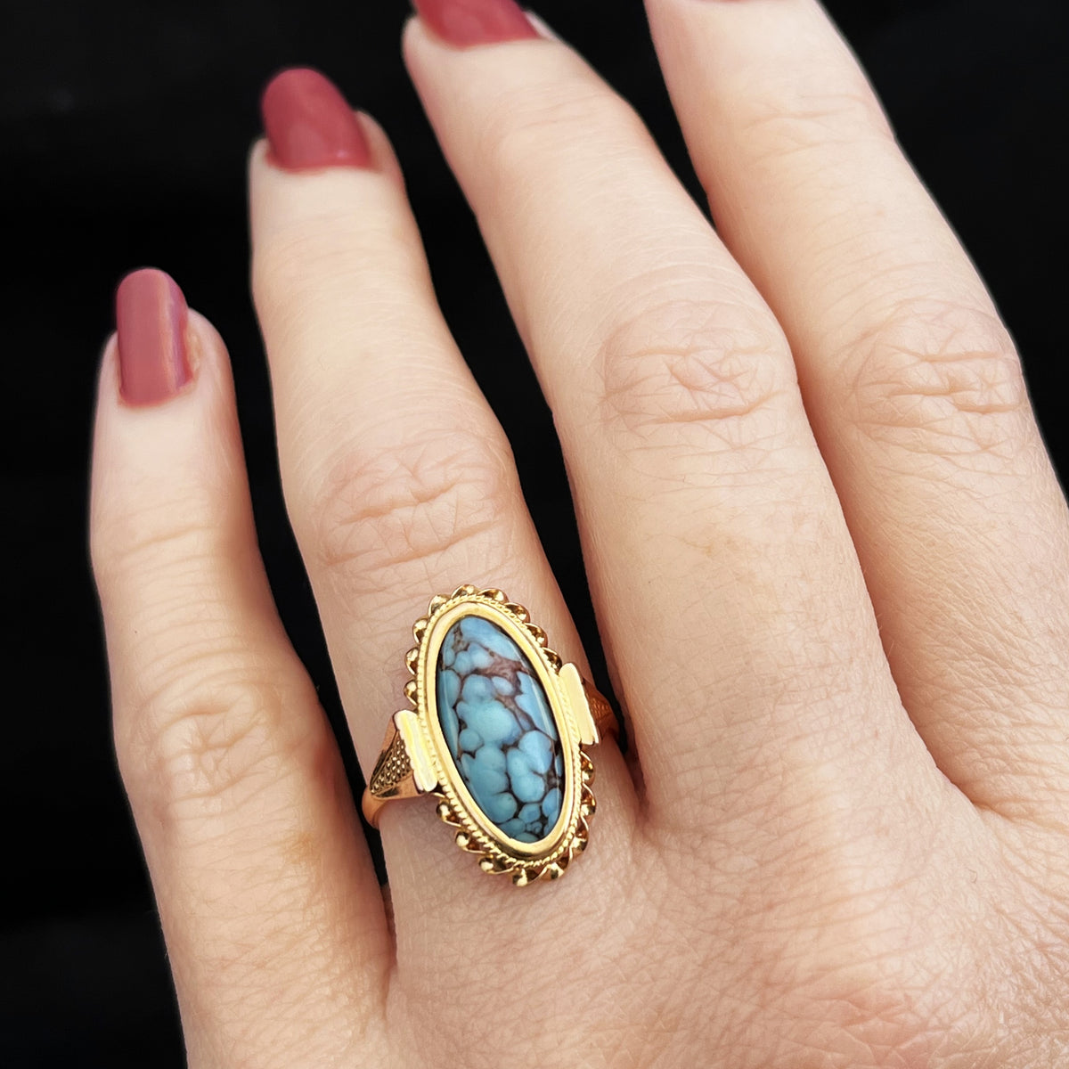 VINTAGE TURQUOISE RING 18ct GOLD