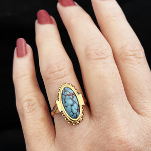 VINTAGE TURQUOISE RING 18ct GOLD