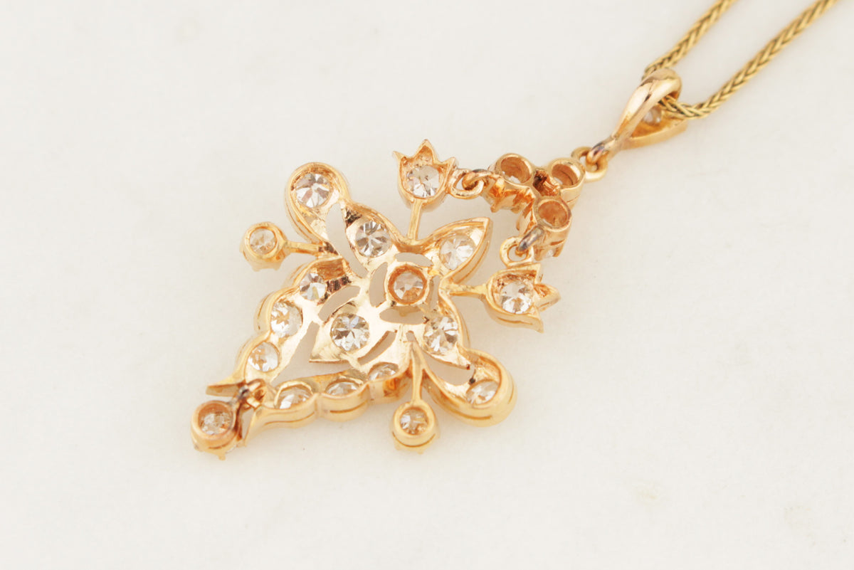 ANTIQUE EDWARDIAN c1900 1.84ct DIAMOND PENDANT 18ct GOLD