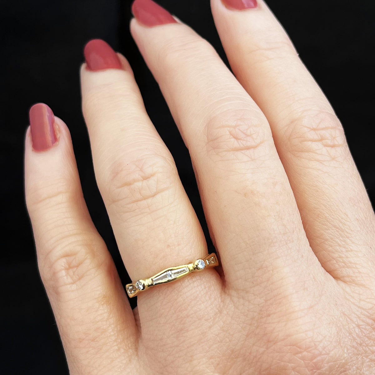 VINTAGE ART DECO c1930 DIAMOND RING 18ct GOLD