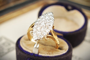 VINTAGE c1930 DIAMOND CLUSTER RING 18ct GOLD