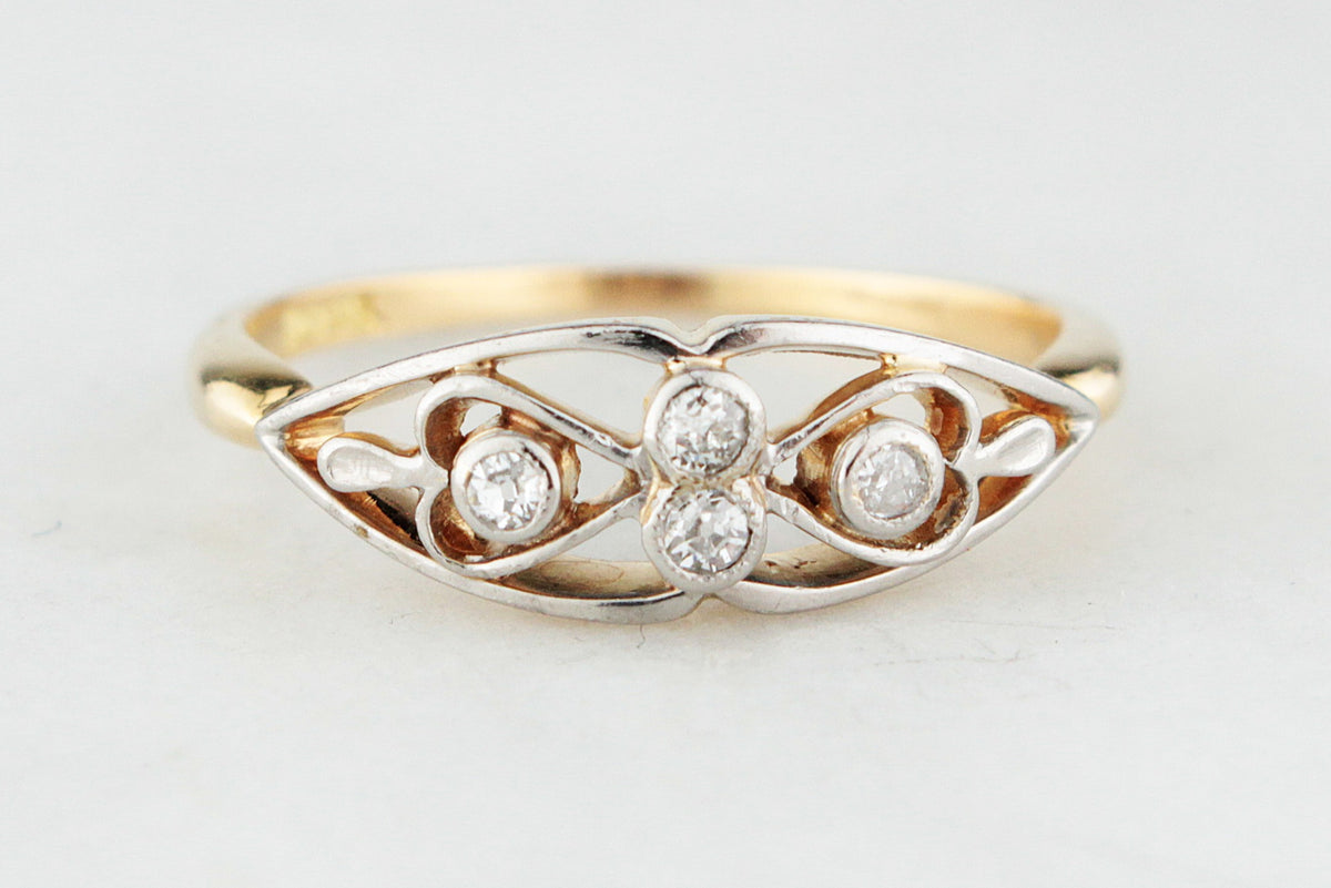 ANTIQUE LATE EDWARDIAN TO EARLY ART DECO DIAMOND RING 18ct GOLD