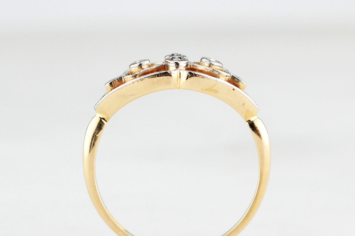 ANTIQUE LATE EDWARDIAN TO EARLY ART DECO DIAMOND RING 18ct GOLD