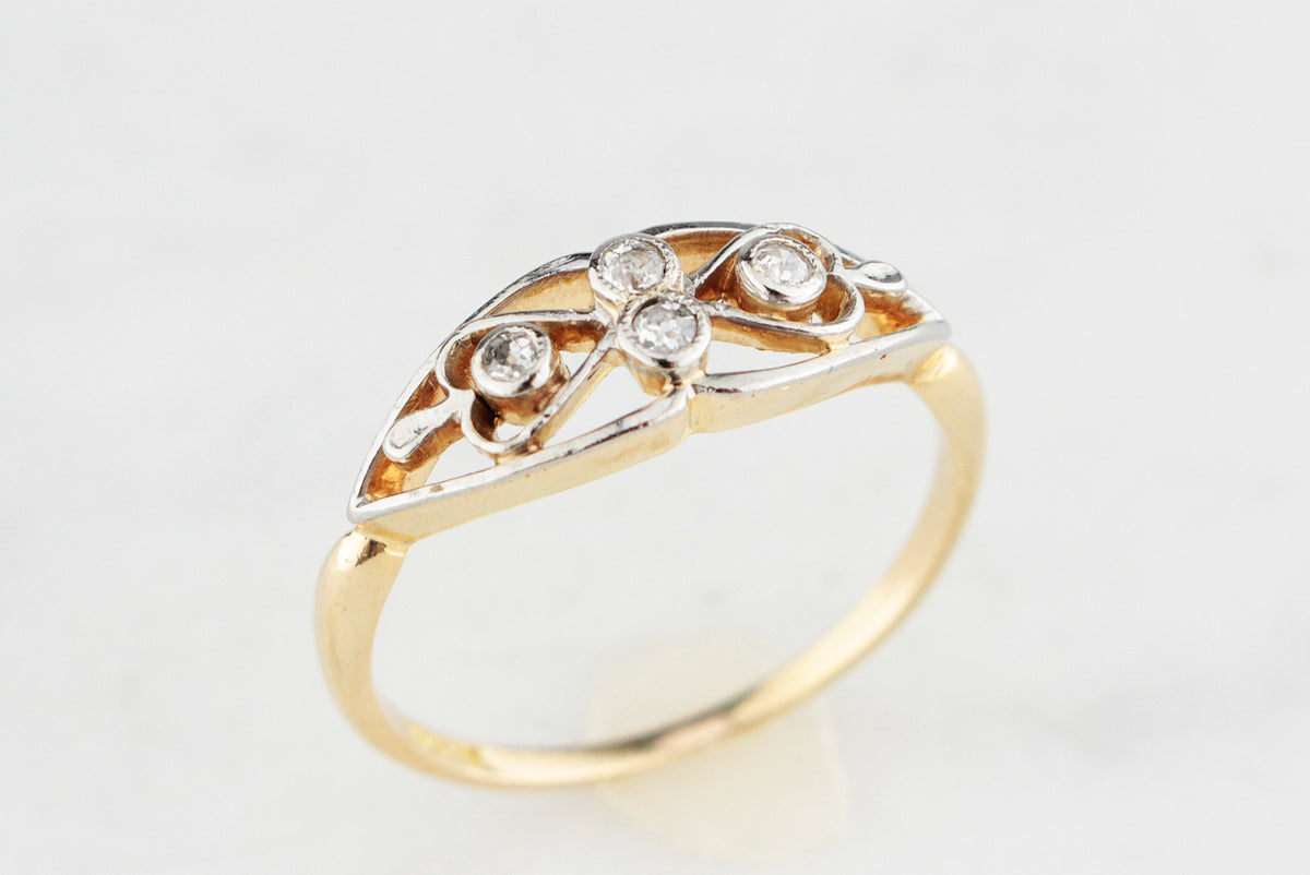 ANTIQUE LATE EDWARDIAN TO EARLY ART DECO DIAMOND RING 18ct GOLD