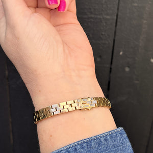 VINTAGE c1940 RUBY & DIAMOND BRACELET ON 18ct YELLOW GOLD