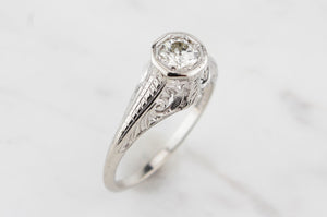 ANTIQUE EDWARDIAN c1910 .33ct DIAMOND RING c1910 ON 18ct WHITE GOLD