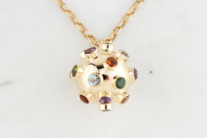 VINTAGE H STERN 1950 MULTI GEM SPUTNIK PENDANT 18ct GOLD